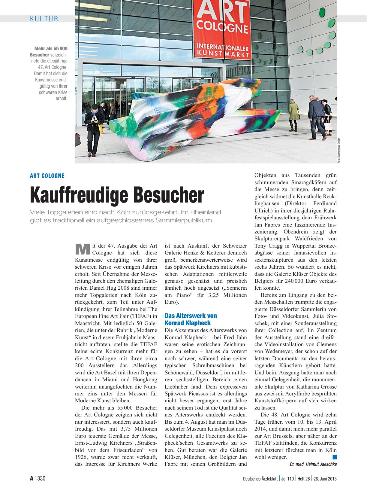 Vorschauseite 1: Art Cologne: Kauffreudige Besucher