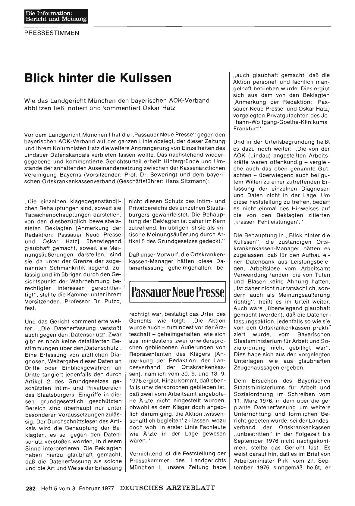 Vorschauseite 1: Blick hinter die Kulissen