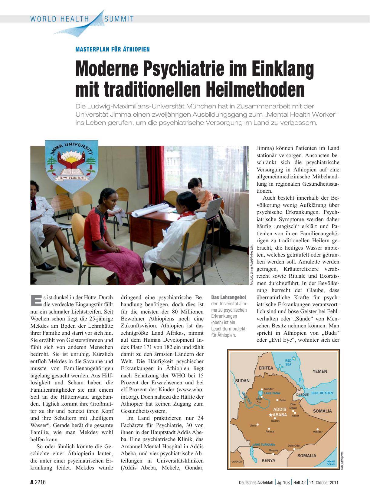Vorschauseite 1: Masterplan für Äthiopien: Moderne Psychiatrie im Einklang mit traditionellen Heilmethoden