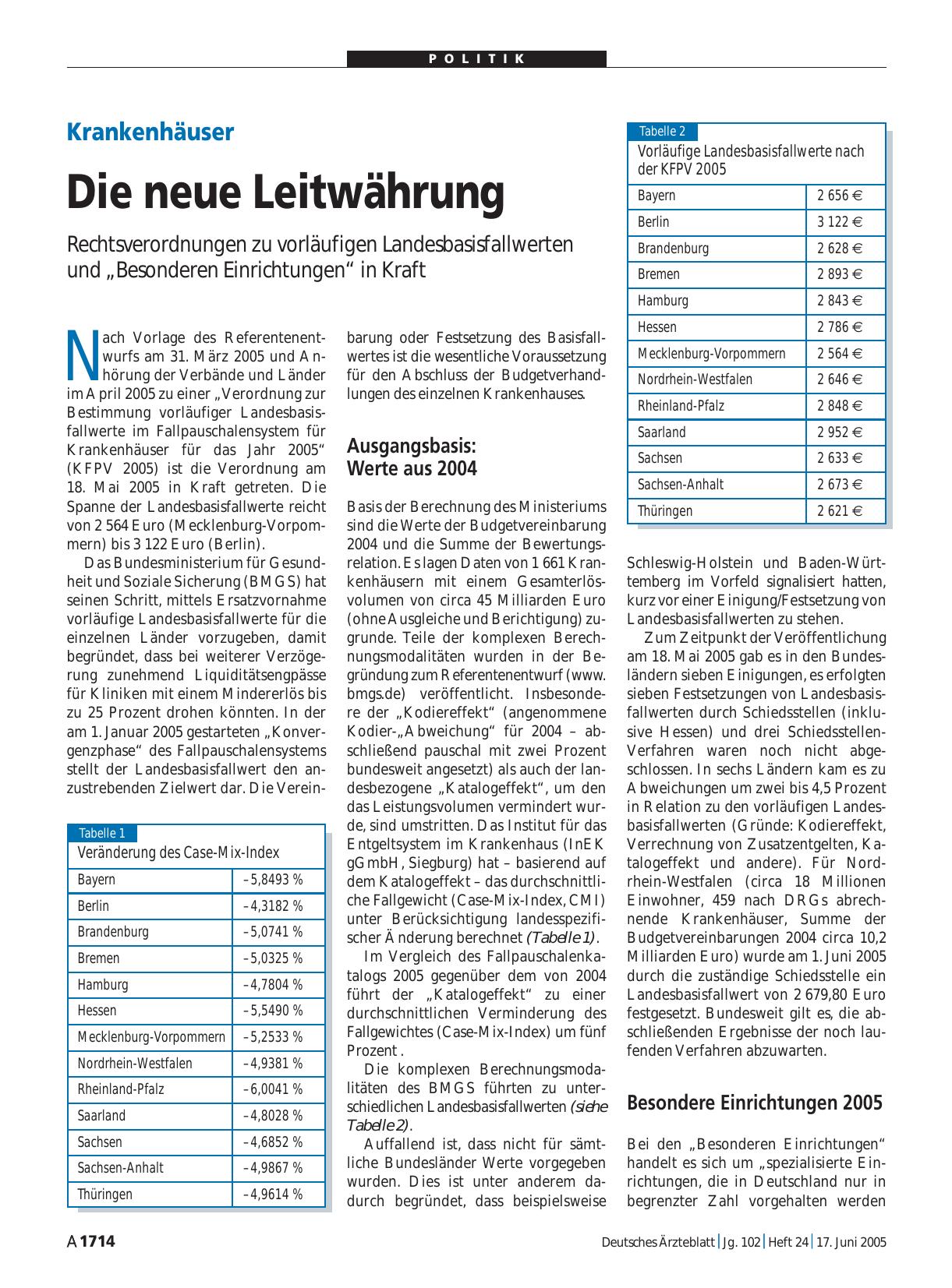 Vorschauseite 1: Krankenhäuser: Die neue Leitwährung