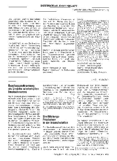 Vorschauseite 1: Streßblutungs-Prophylaxe in der Intensivstation