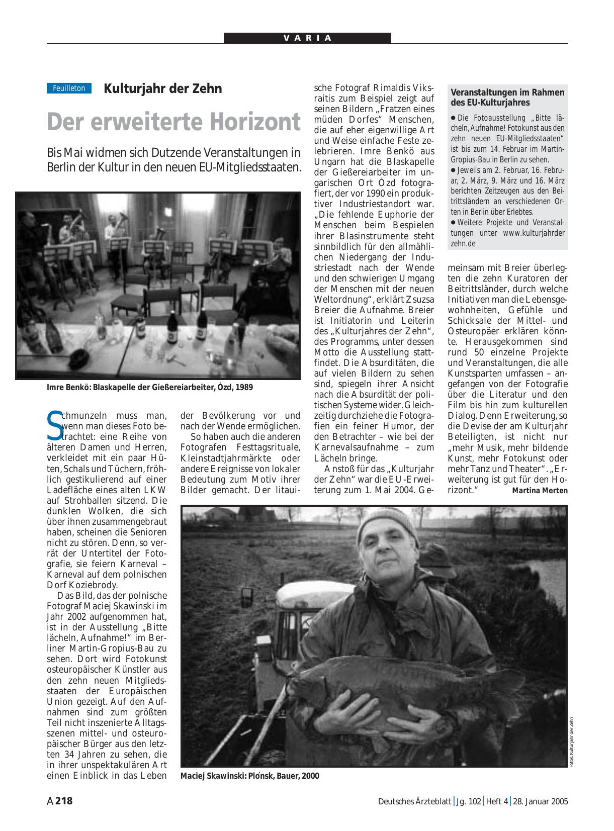 Vorschauseite 1: Kulturjahr der Zehn: Der erweiterte Horizont