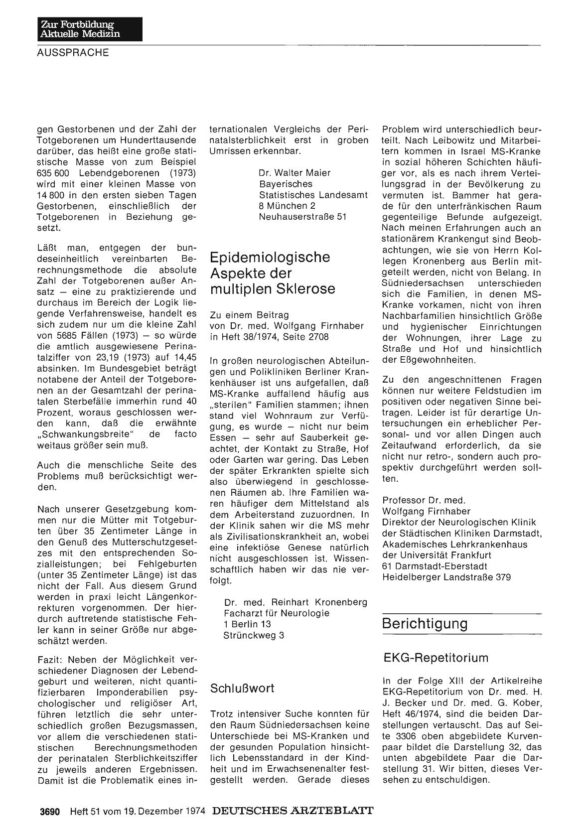 Vorschauseite 1: Epidemiologische Aspekte der multiplen Sklerose