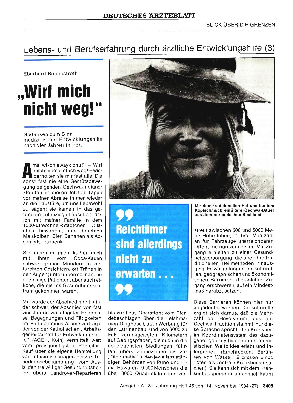 Vorschauseite 1: Lebensund Berufserfahrung durch ärztliche Entwicklungshilfe (3): „Wirf mich nicht weg! “