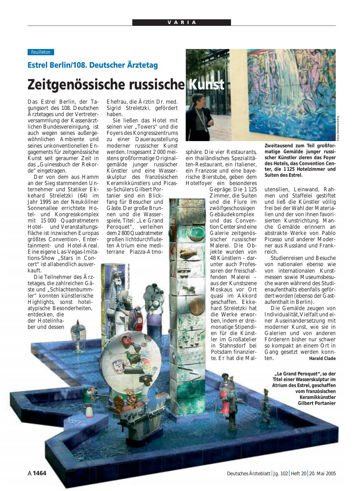 Vorschauseite 1: Estrel Berlin/108. Deutscher Ärztetag: Zeitgenössische russische Kunst