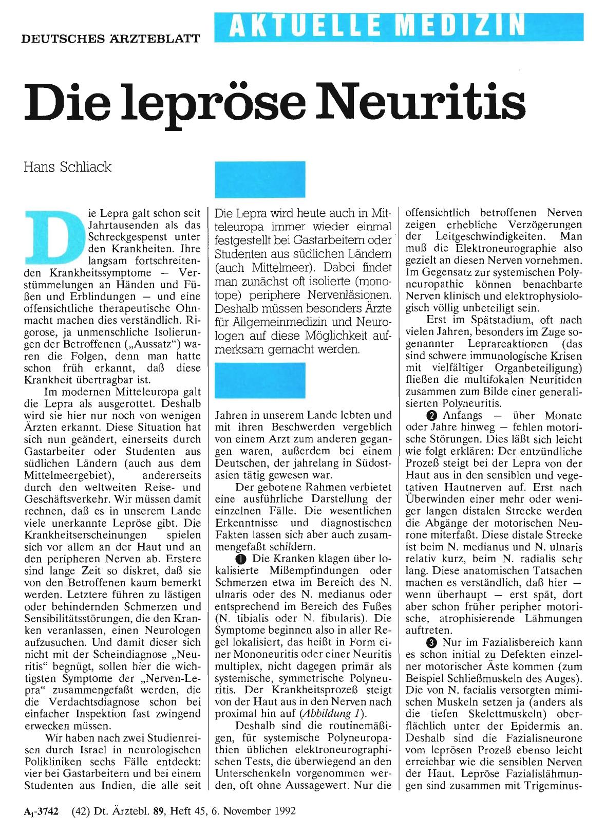 Vorschauseite 1: Die lepröse Neuritis