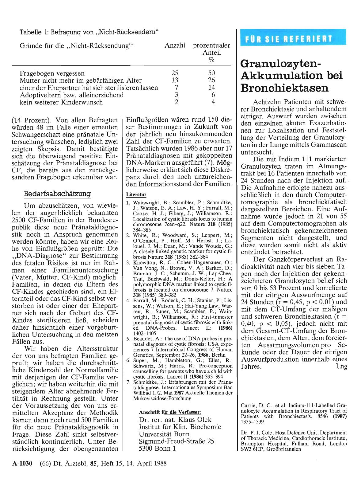 Vorschauseite 1: Granulozyten-Akkumulation bei Bronchiektasen