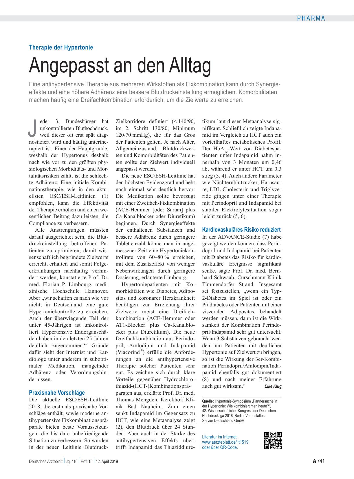 Vorschauseite 1: Therapie der Hypertonie: Angepasst an den Alltag