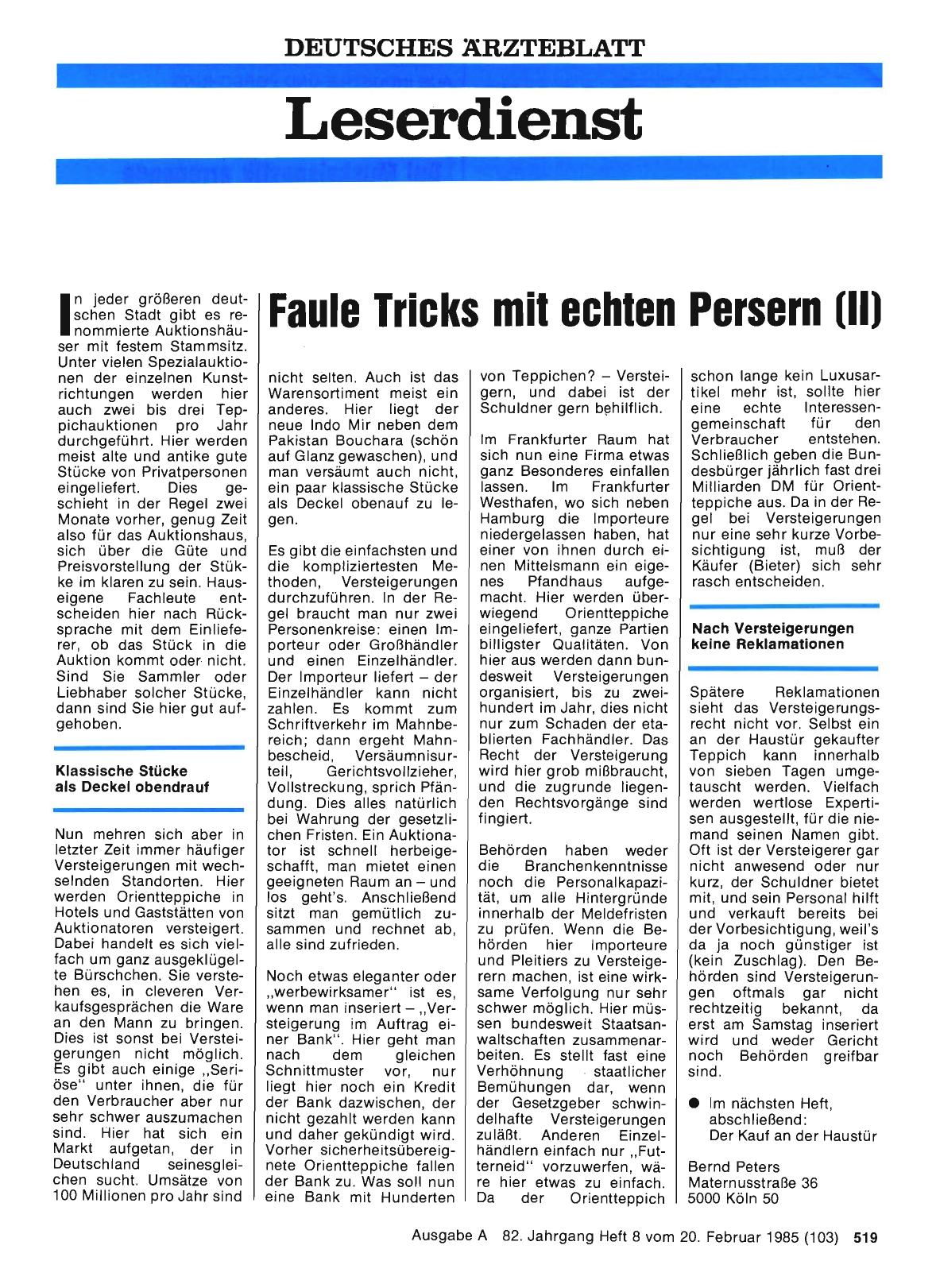 Vorschauseite 1: Faule Tricks mit echten Persern (II)
