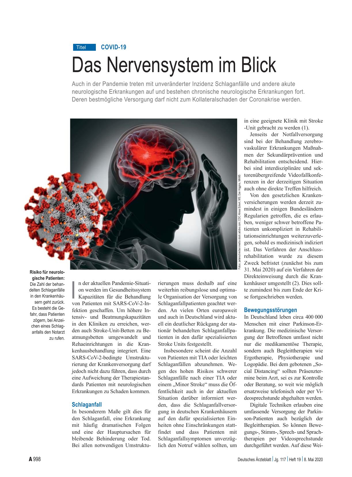 Vorschauseite 1: COVID-19: Das Nervensystem im Blick
