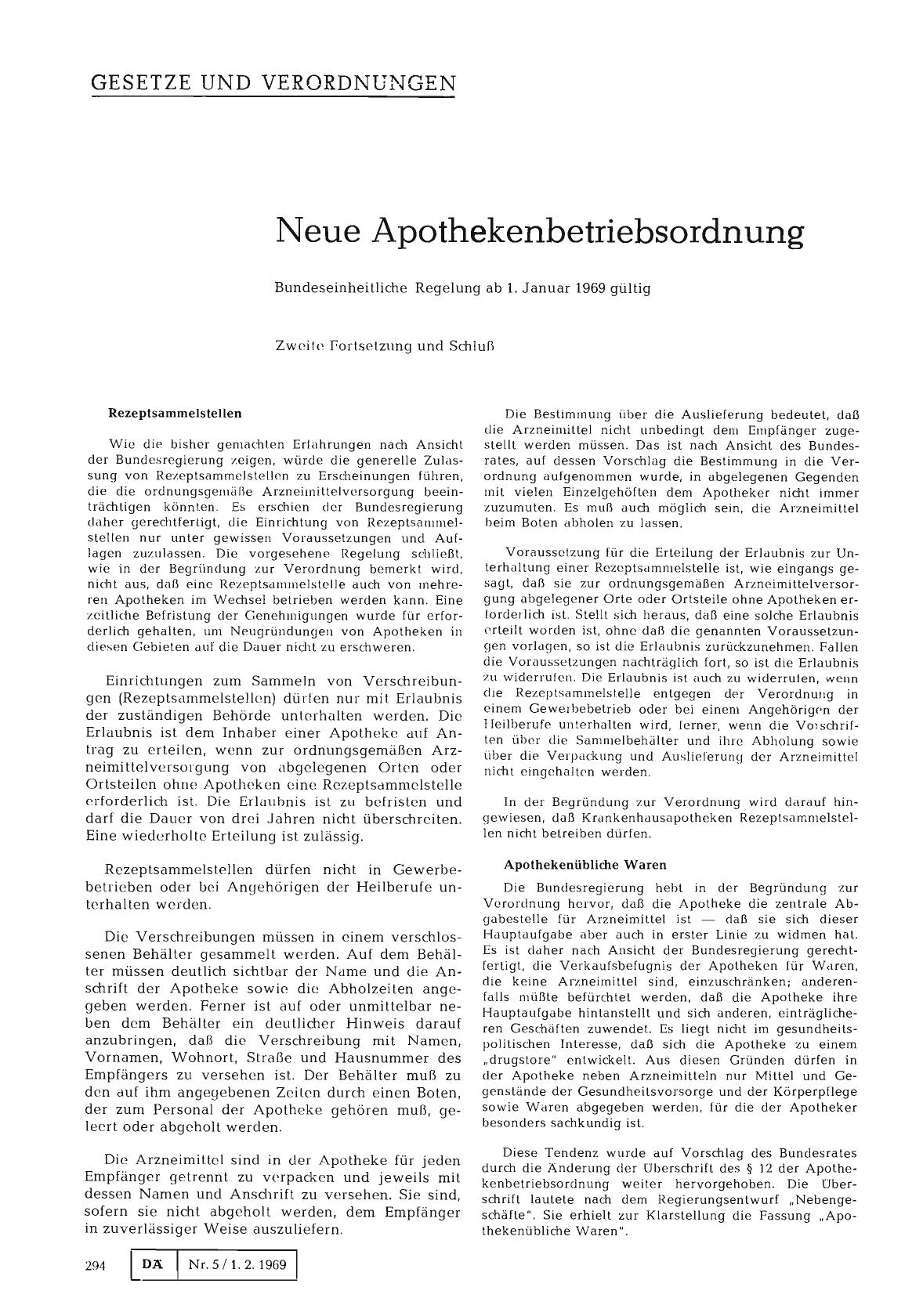 Vorschauseite 1: Neue Apothekenbetriebsordnung