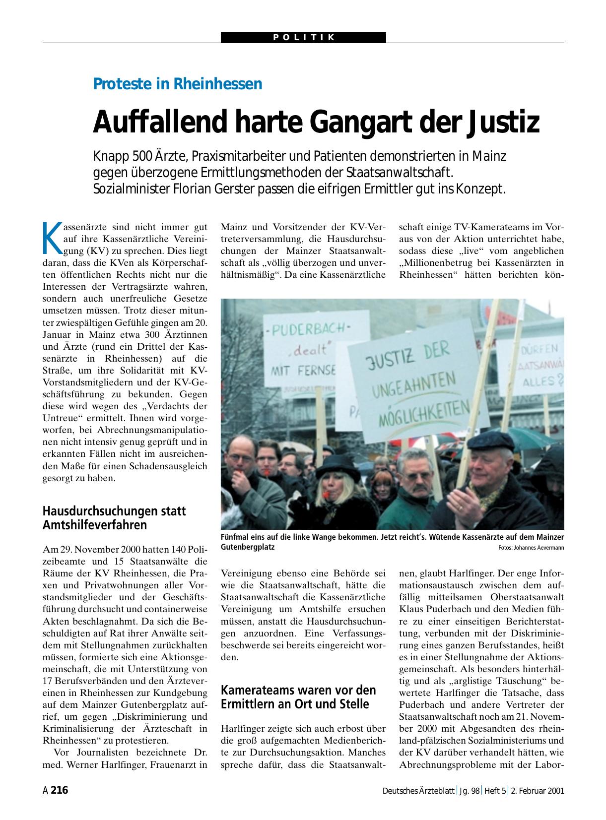 Vorschauseite 1: Proteste in Rheinhessen: Auffallend harte Gangart der Justiz