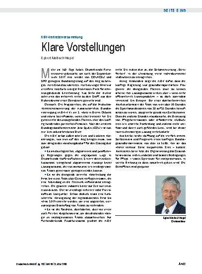 Vorschauseite 1: KBV-Vertreterversammlung: Klare Vorstellungen
