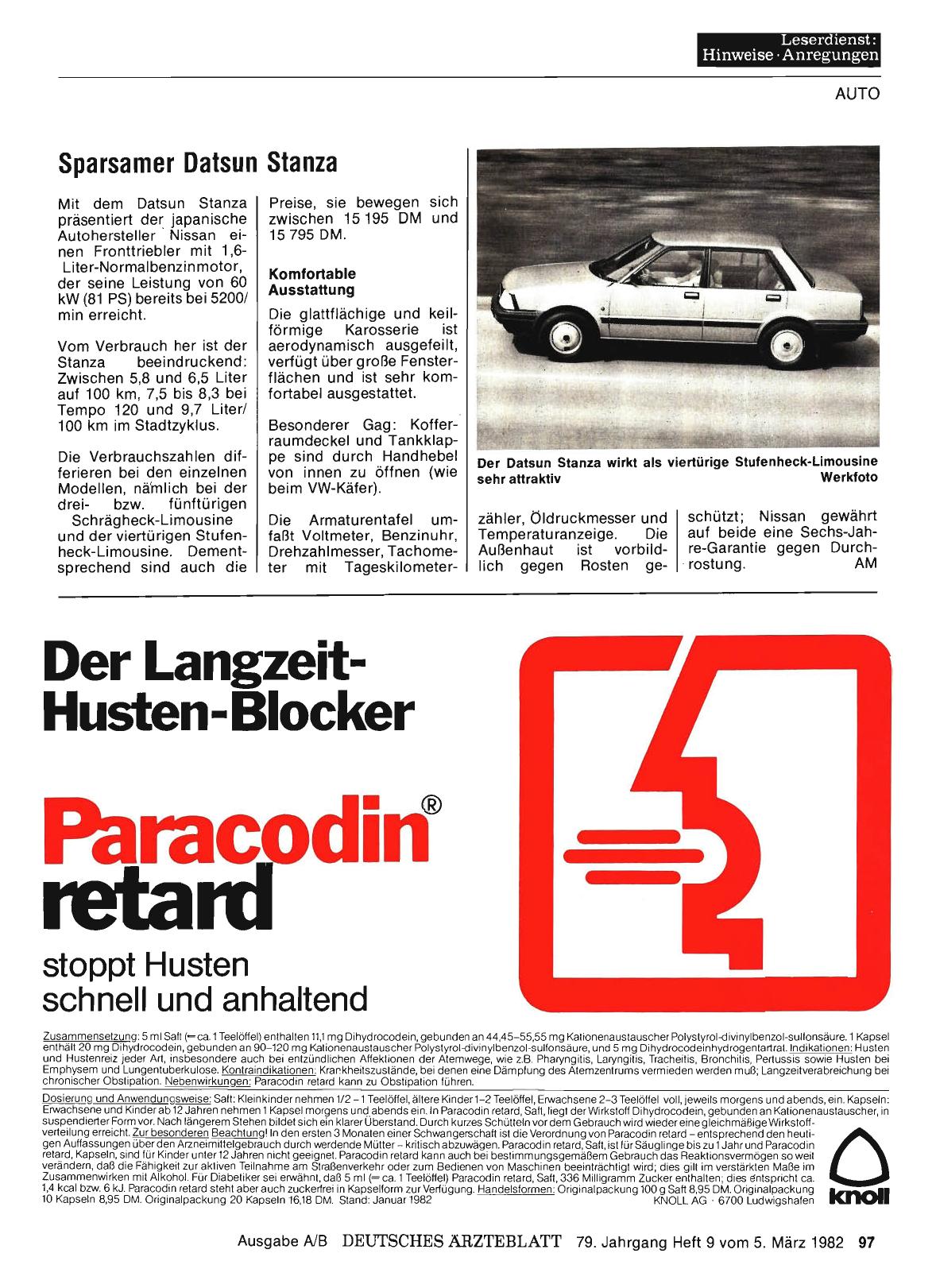 Vorschauseite 1: Sparsamer Datsun Stanza