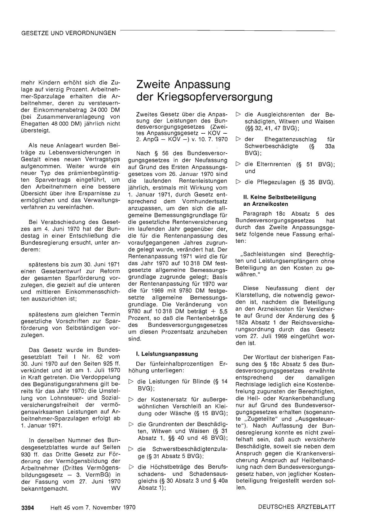 Vorschauseite 1: Zweite Anpassung der Kriegsopferversorgung