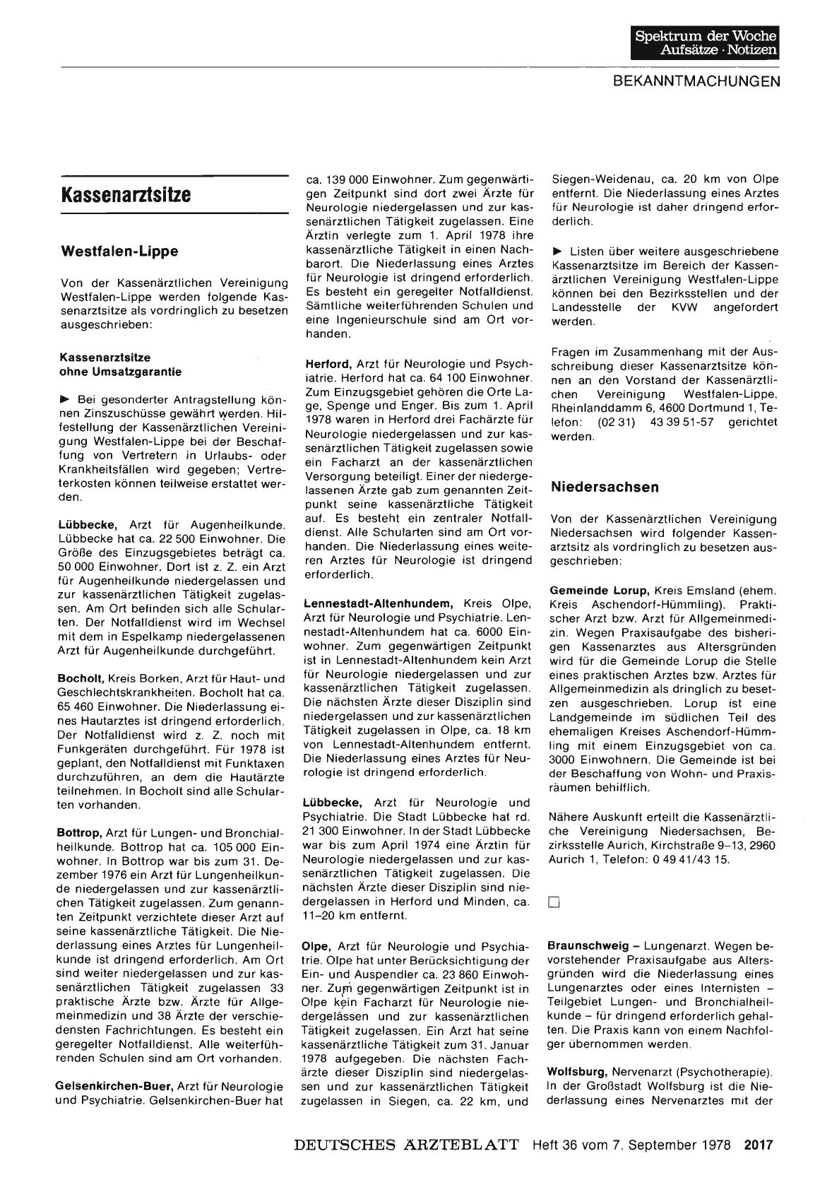 Vorschauseite 1: Kassenarztsitze