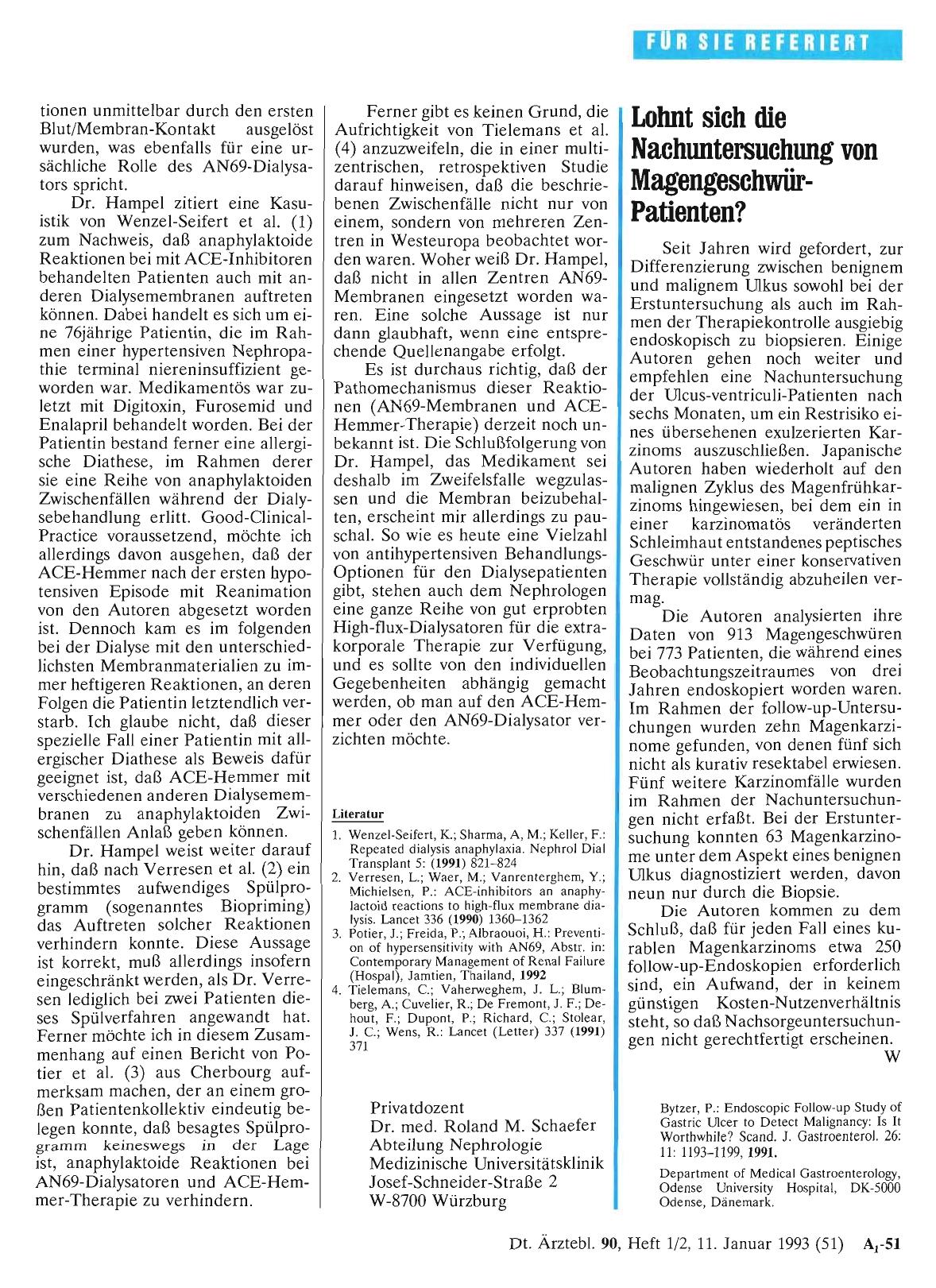 Vorschauseite 1: Lohnt sich die Nachuntersuchung von Magengeschwür-Patienten?