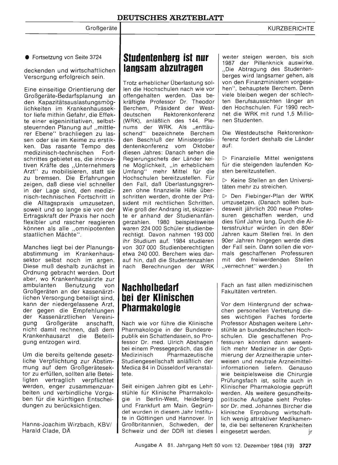 Vorschauseite 1: Nachholbedarf bei der Klinischen Pharmakologie