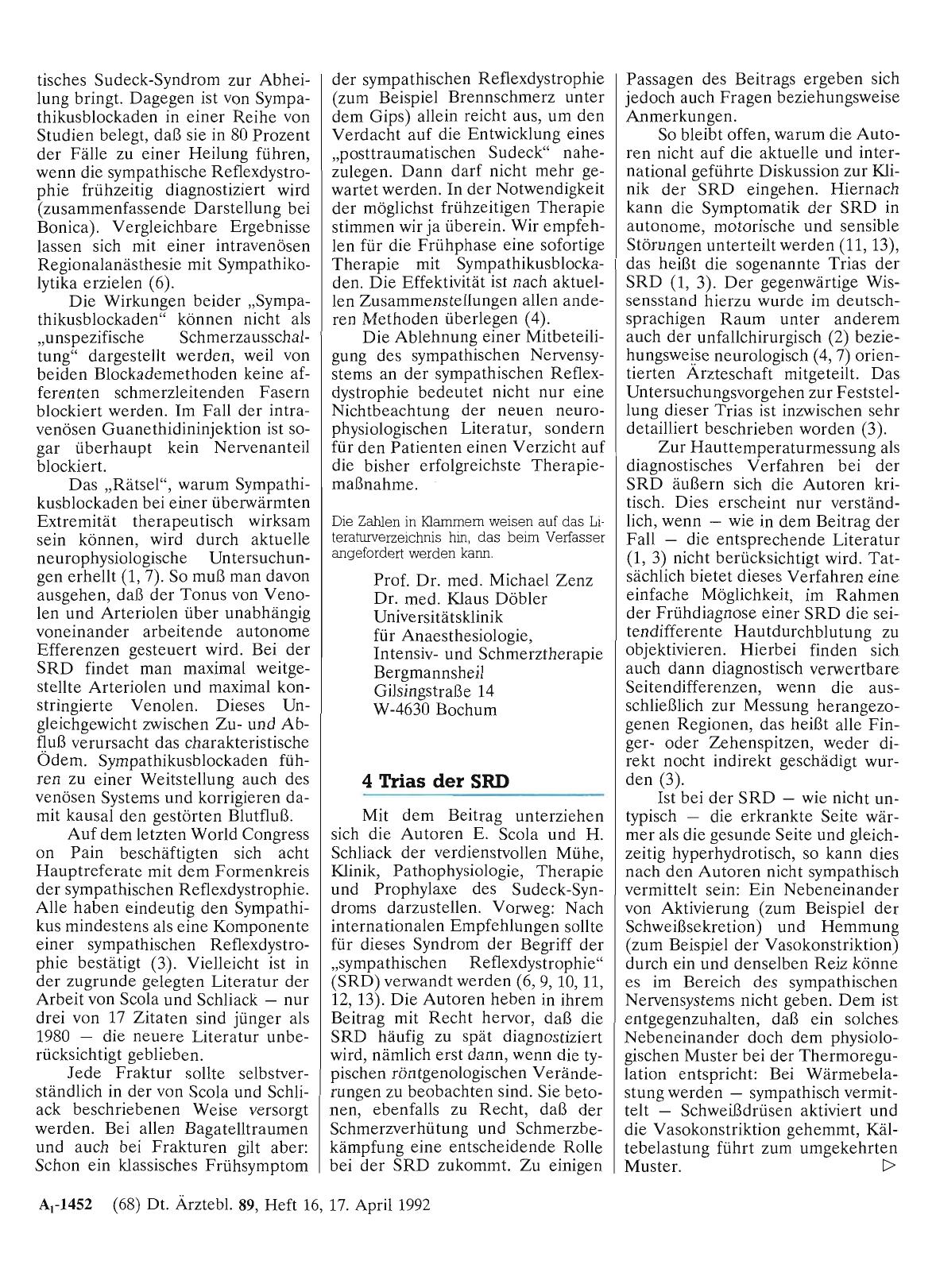 Vorschauseite 1: Das posttraumatische Sudeck-Syndrom: 4 Trias der SRD