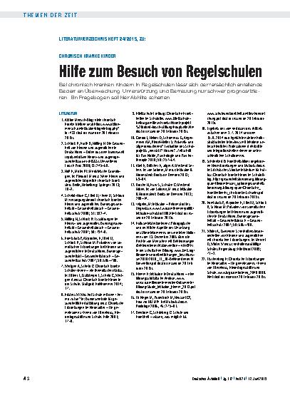 Vorschauseite 3: Chronisch kranke Kinder: Hilfe zum Besuch von Regelschulen
