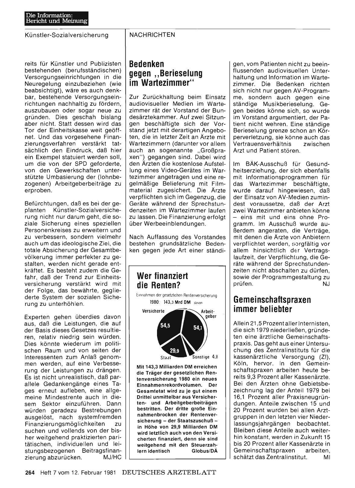 Vorschauseite 1: Bedenken gegen „Berieselung im Wartezimmer"