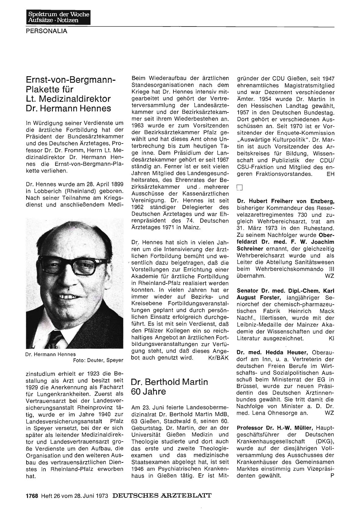 Vorschauseite 1: Dr. Bertold Martin 60Jahre