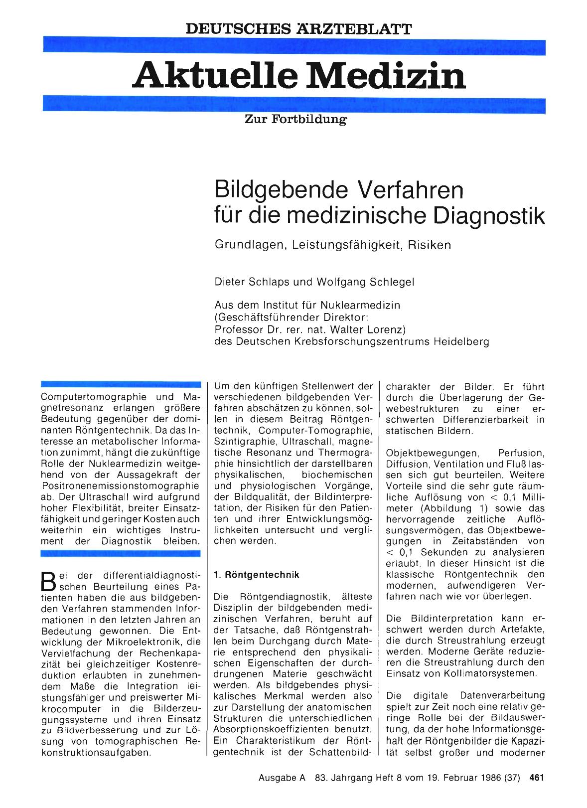 Vorschauseite 1: Bildgebende Verfahren für die medizinische Diagnostik