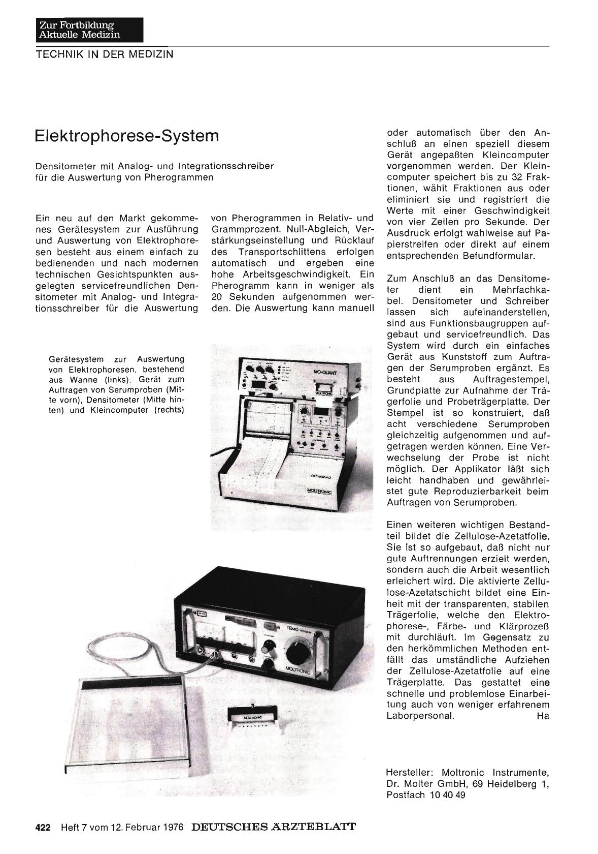 Vorschauseite 1: Elektrophorese-System