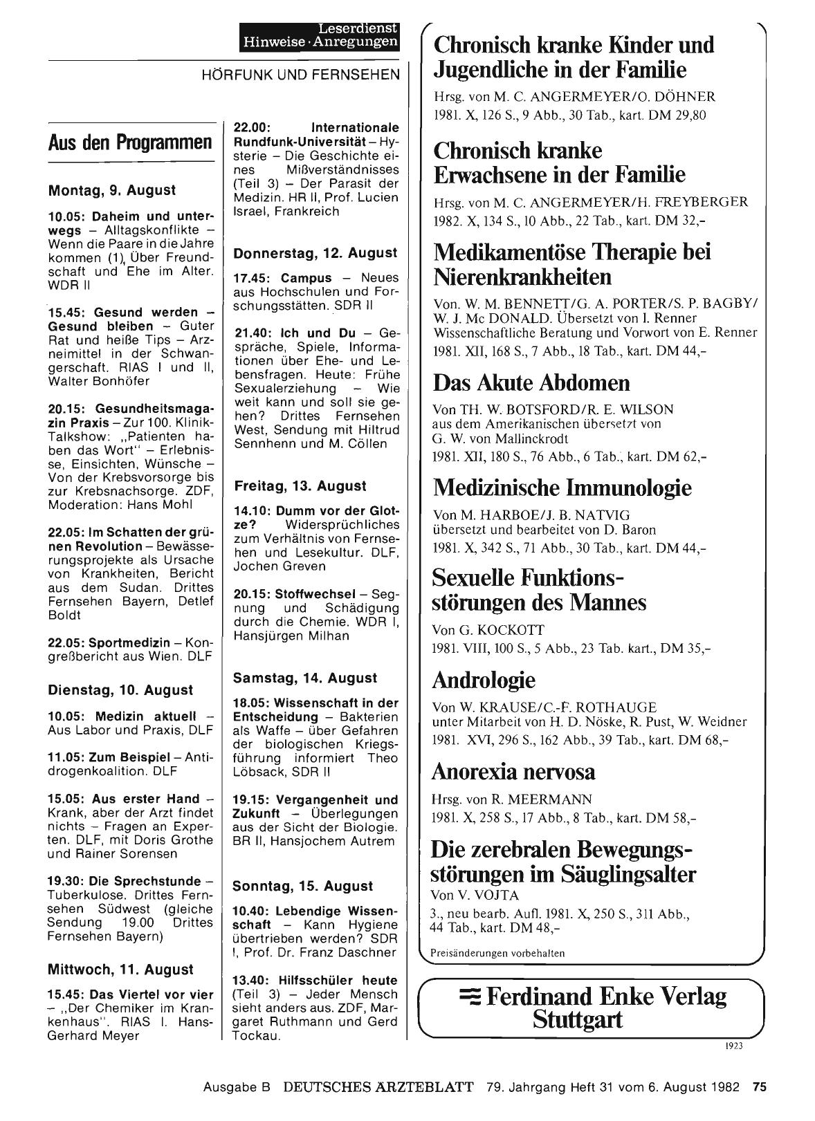Vorschauseite 1: Aus den Programmen