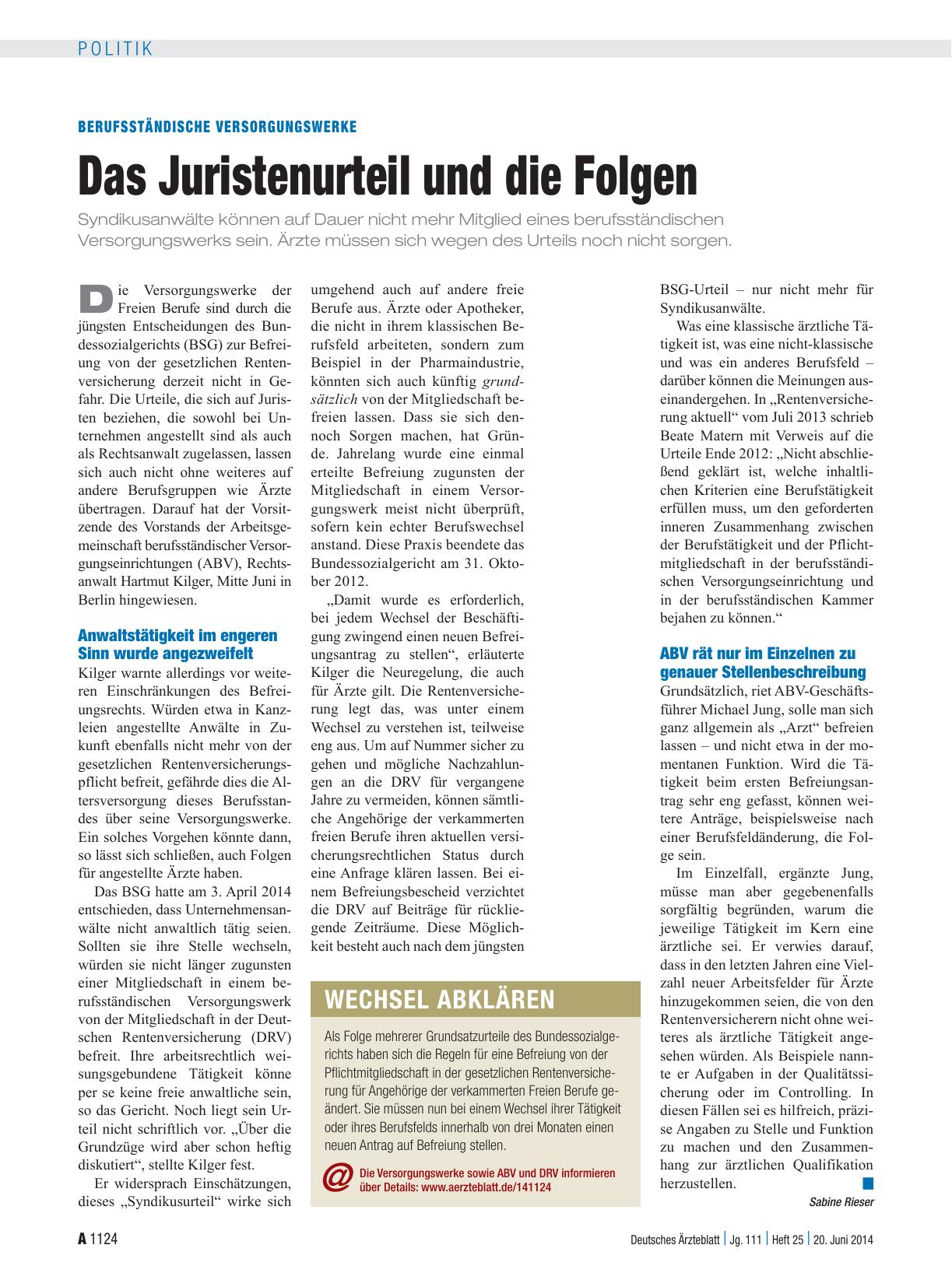 Vorschauseite 1: Berufsständische Versorgungswerke: Das Juristenurteil und die Folgen