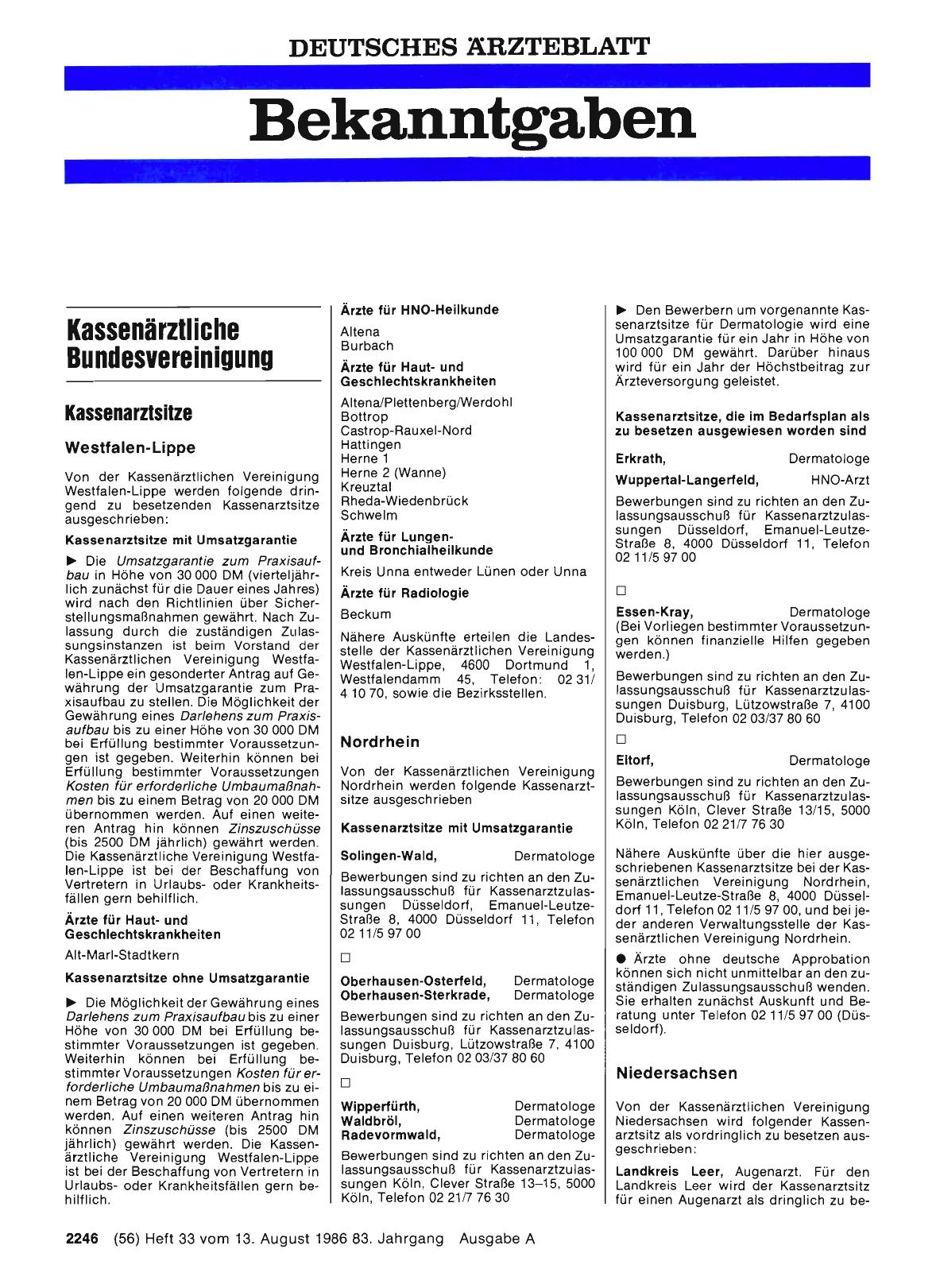 Vorschauseite 1: Kassenarztsitze