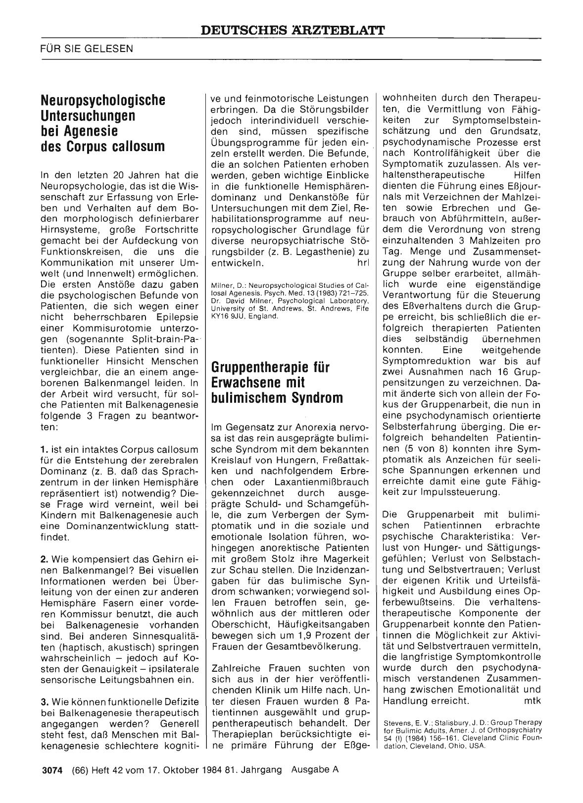 Vorschauseite 1: Gruppentherapie für Erwachsene mit bulimischem Syndrom