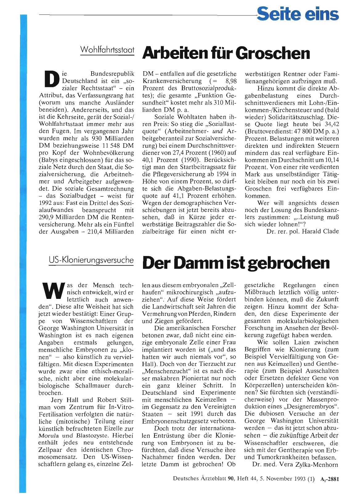 Vorschauseite 1: US-Klonierungsversuche: Der Damm ist gebrochen