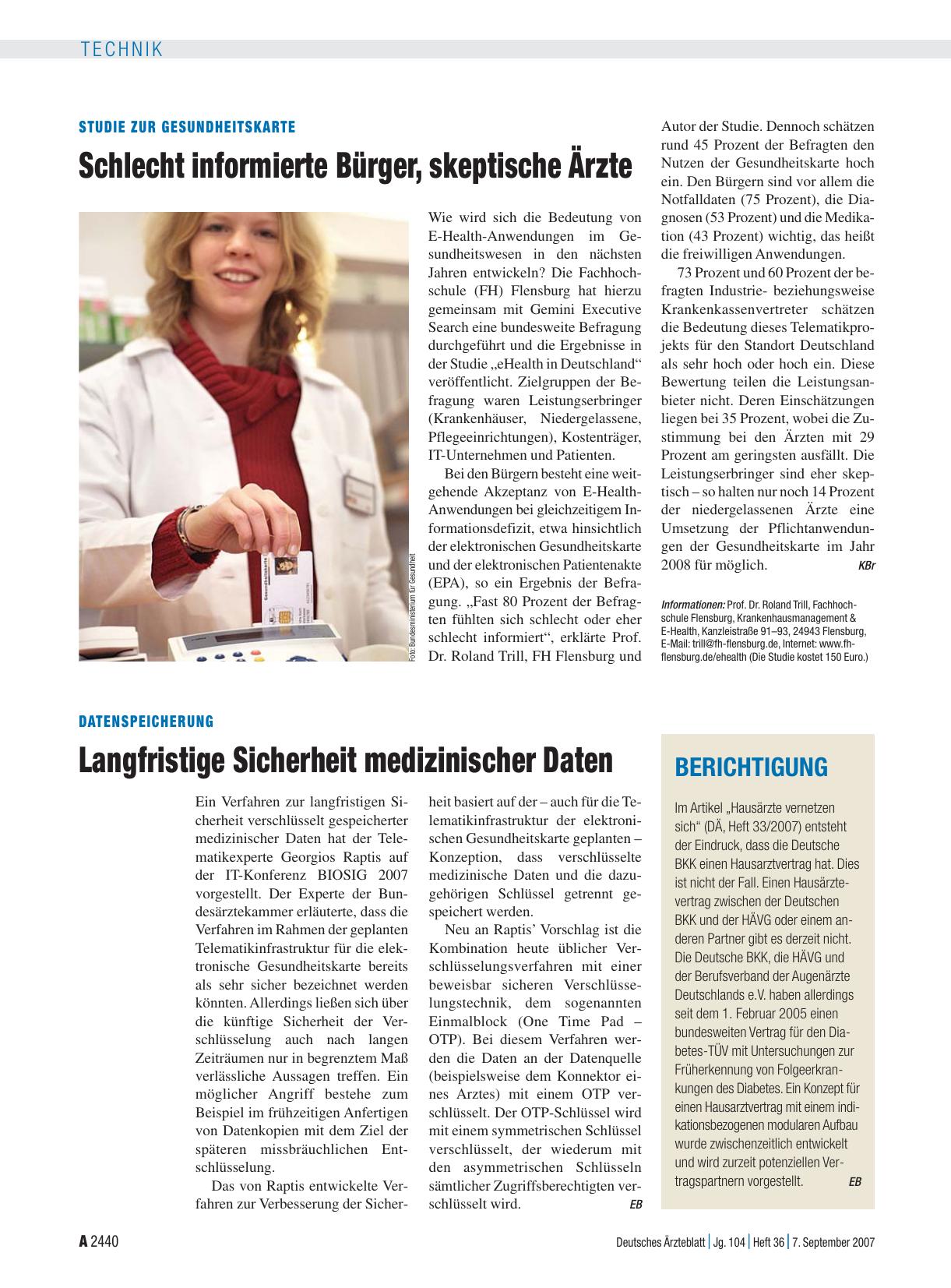 Vorschauseite 1: Datenspeicherung: Langfristige Sicherheit medizinischer Daten