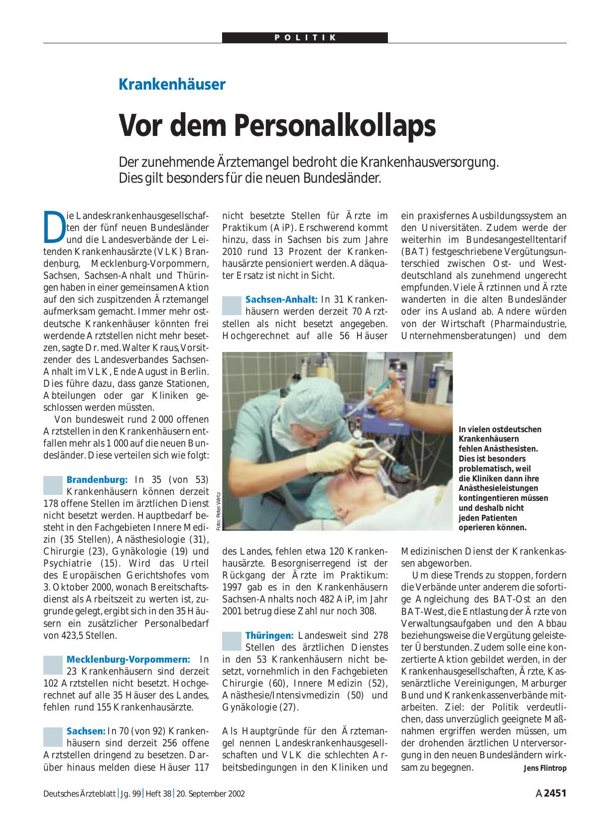 Vorschauseite 1: Krankenhäuser: Vor dem Personalkollaps