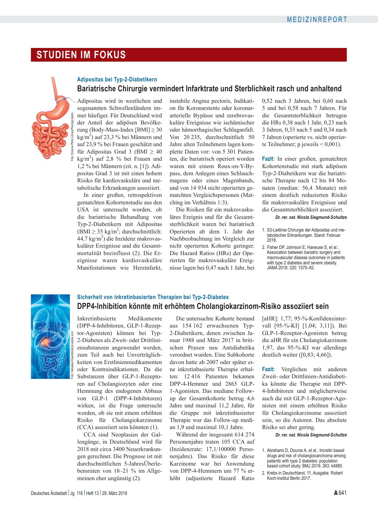 Vorschauseite 1: Sicherheit von inkretinbasierten Therapien bei Typ-2-Diabetes: DPP4-Inhibition könnte mit erhöhtem Cholangiokarzinom-Risiko assoziiert sein