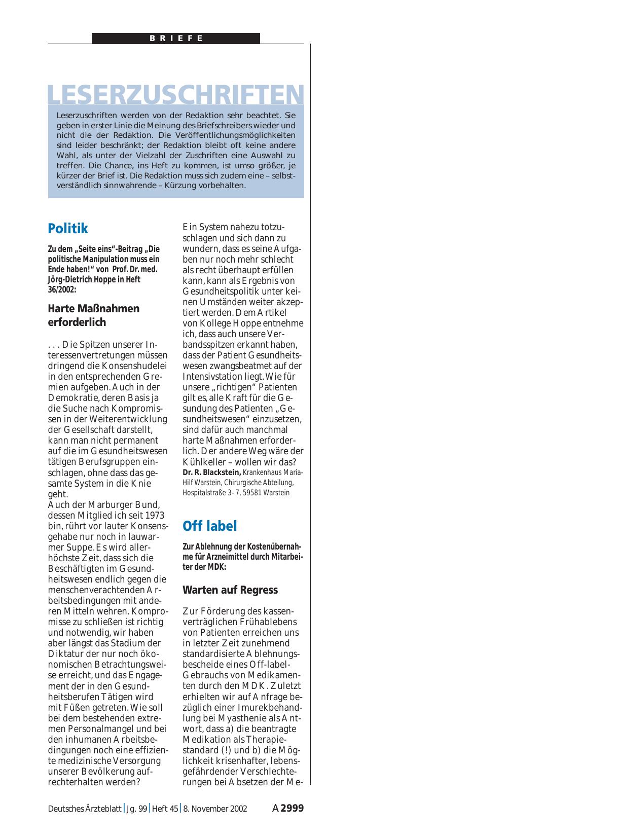Vorschauseite 1: Off label: Warten auf Regress