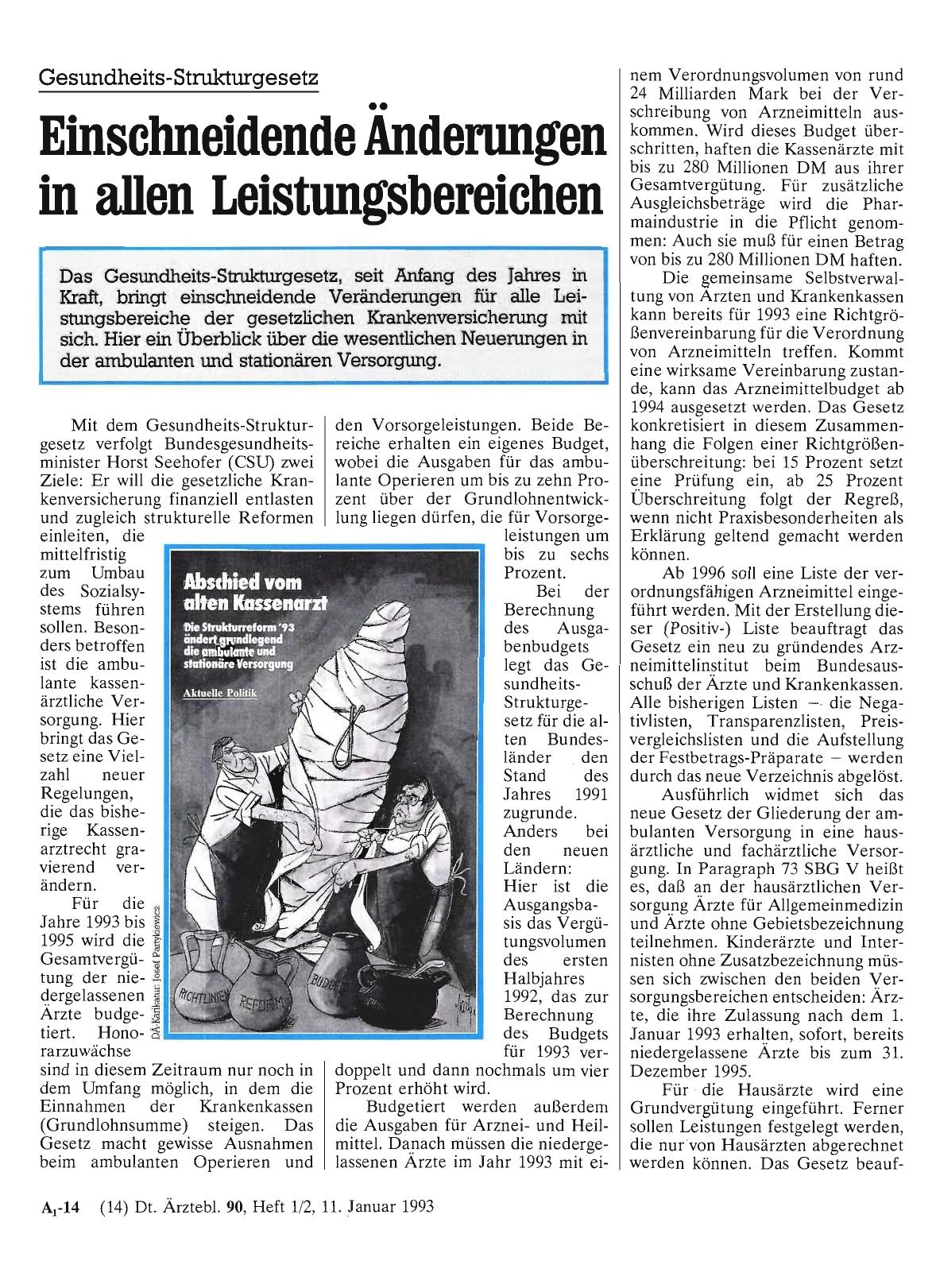 Vorschauseite 1: Gesundheits-Strukturgesetz Einschneidende Änderungen in allen Leistungsbereichen