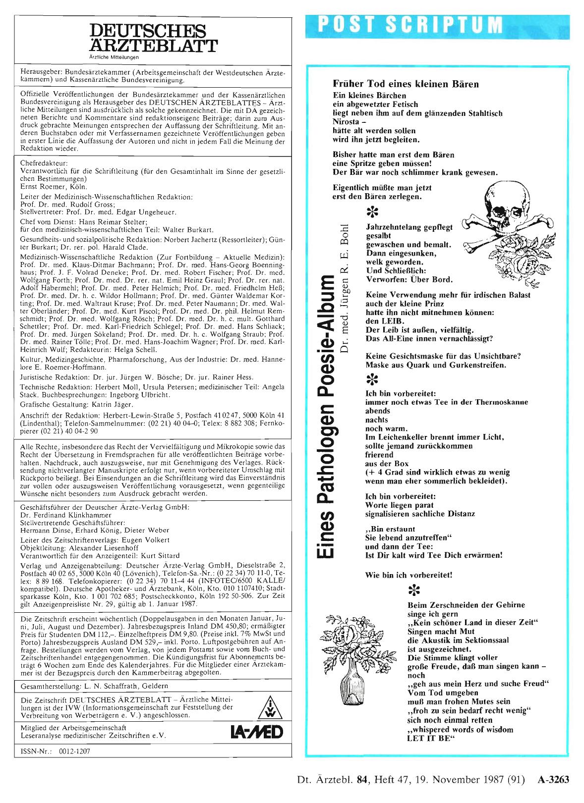 Vorschauseite 1: Eines Pathologen Poeie-Album