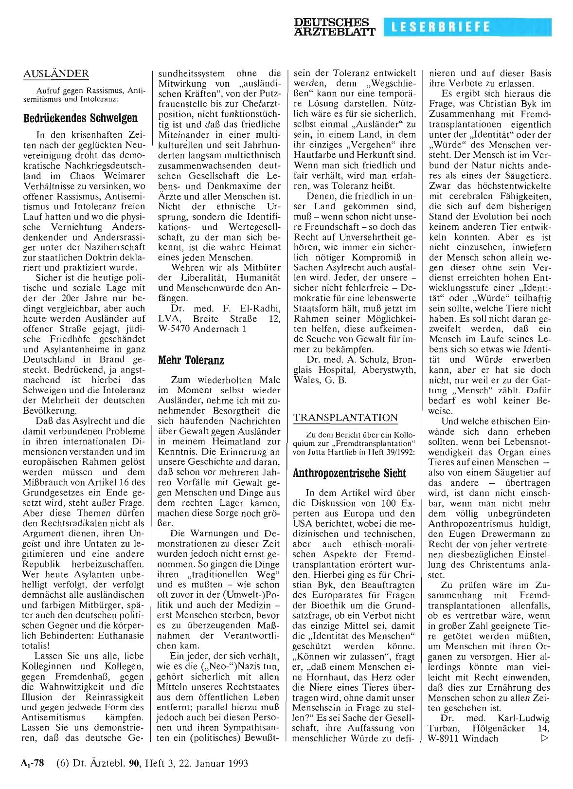 Vorschauseite 1: AUSLÄNDER: Mehr Toleranz
