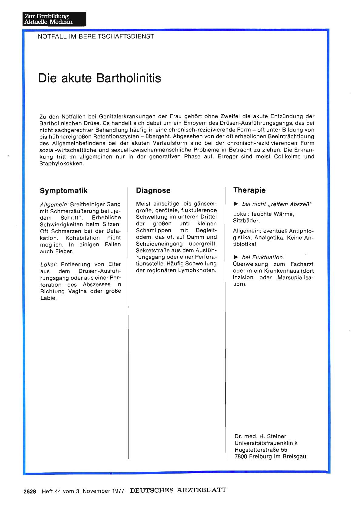Vorschauseite 1: Die akute Bartholinitis