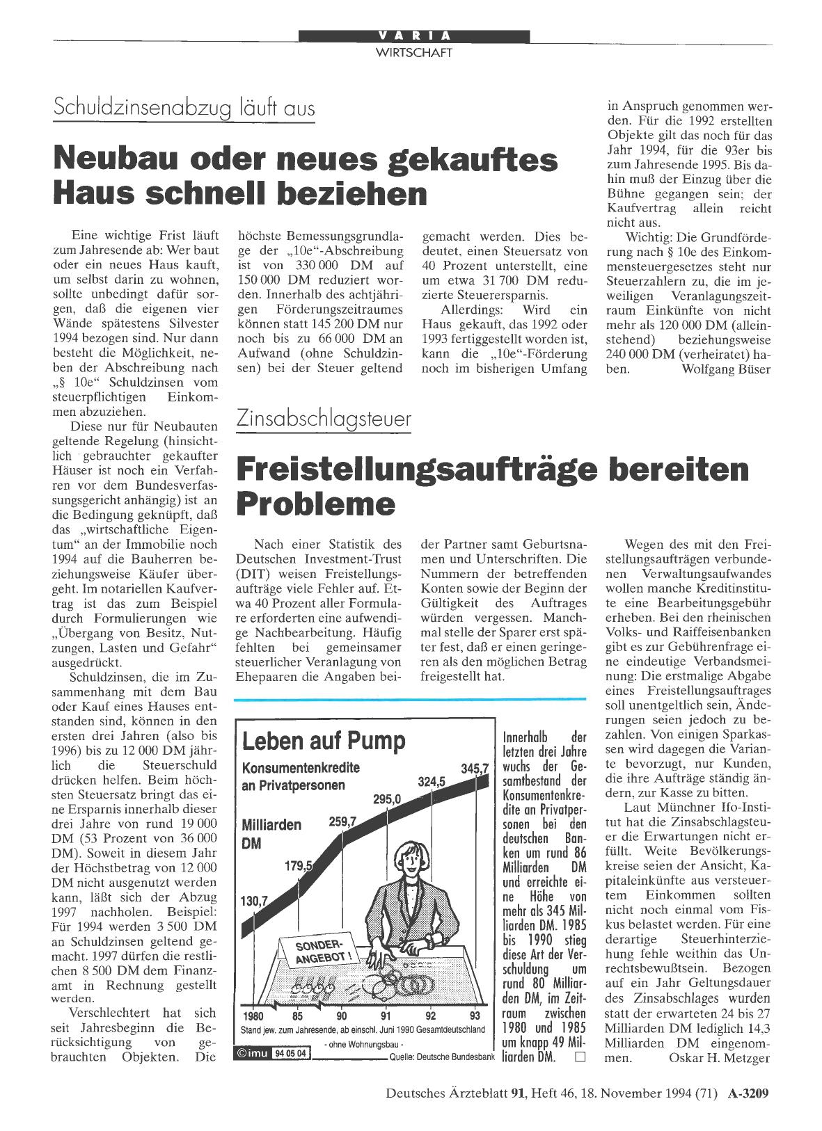 Vorschauseite 1: Schuldkzinsenabzug läuft aus: Neubau oder neues gekauftes Haus schnell beziehen