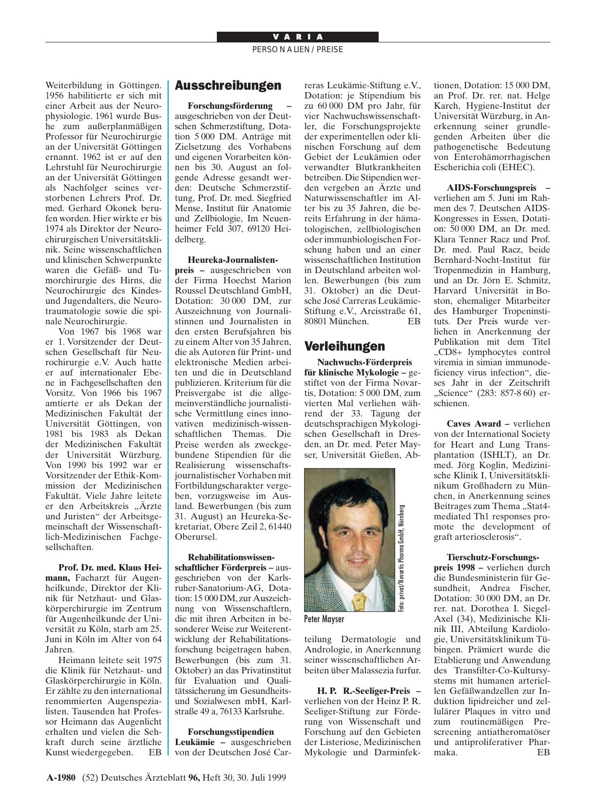 Vorschauseite 1: Ausschreibungen