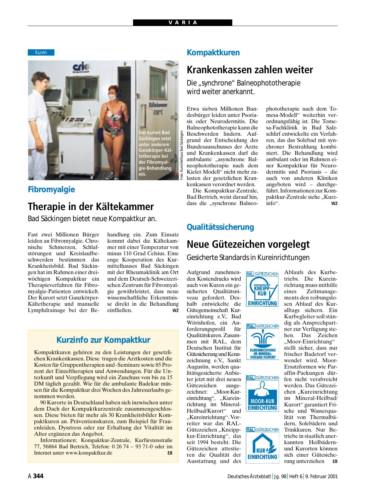 Vorschauseite 1: Kurzinfo zur Kompaktkur