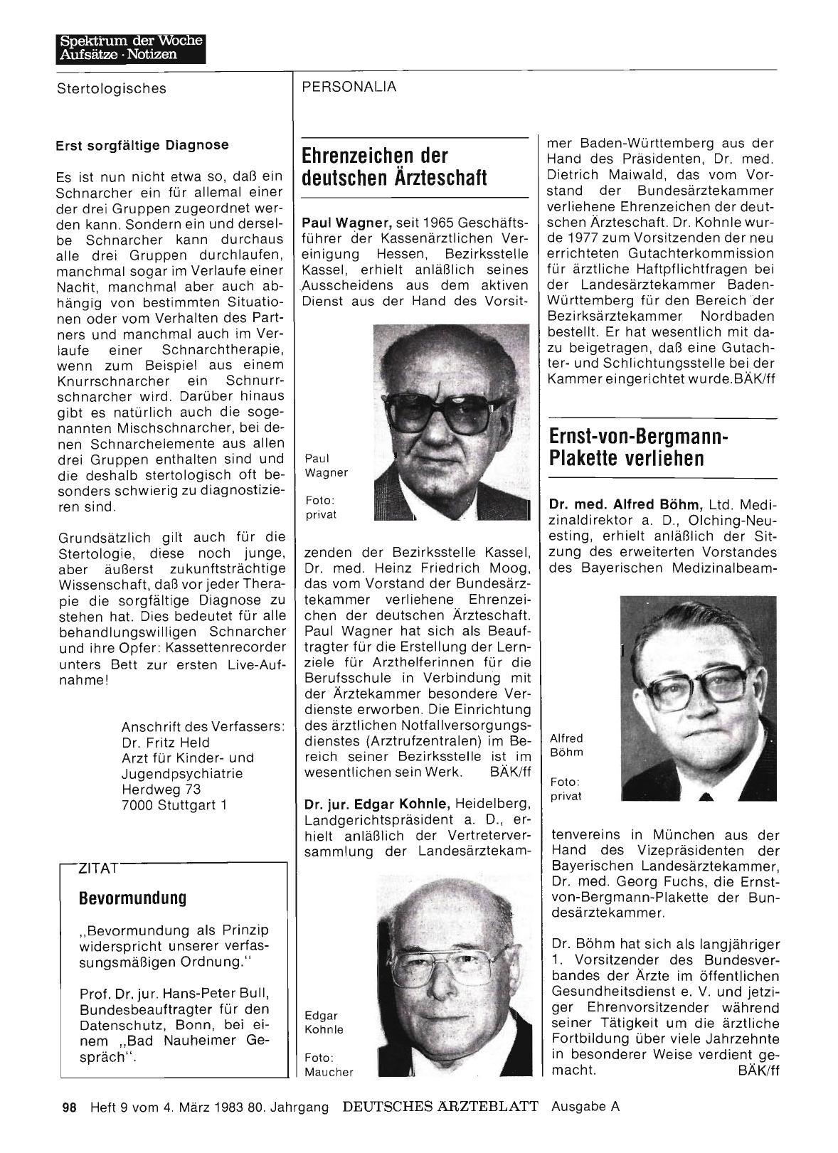 Vorschauseite 1: Ernst-von-Bergmann-Plakette verliehen