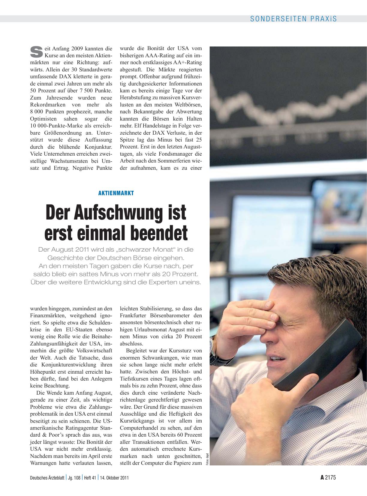Vorschauseite 1: Aktienmarkt: Der Aufschwung ist erst einmal beendet
