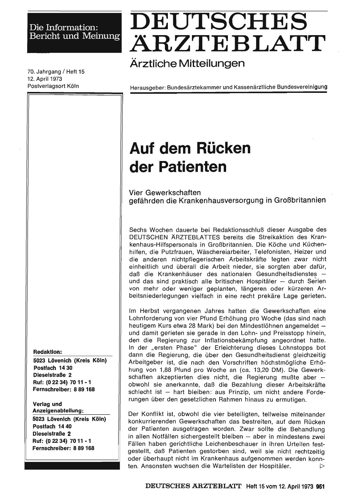 Vorschauseite 1: Auf dem Rücken der Patienten: Vier Gewerkschaften gefährden die Krankenhausversorgung in Großbritannien