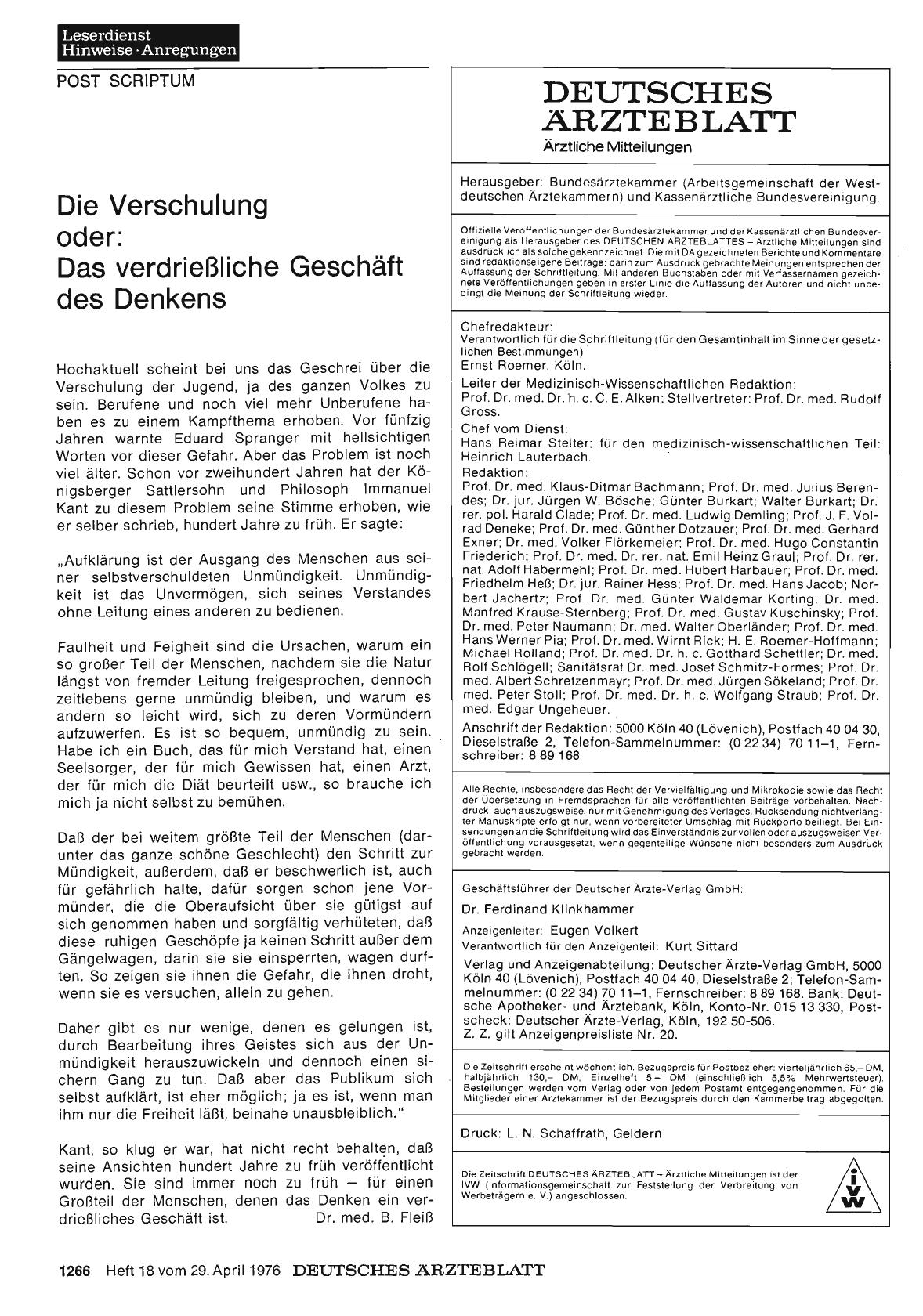 Vorschauseite 1: Die Verschulung oder: Das verdrießliche Geschäft des Denkens