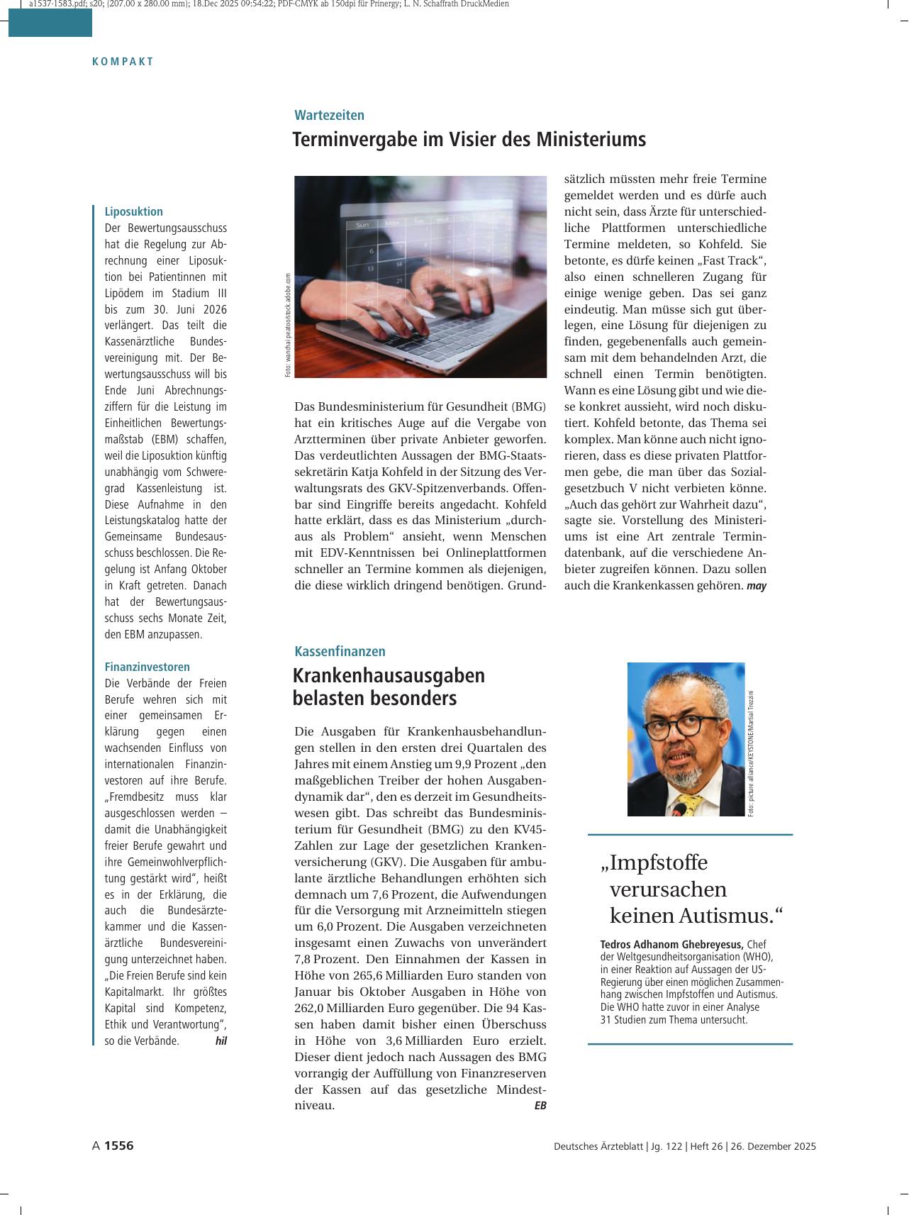 Vorschauseite 1: Liposuktion / Finanzinvestoren