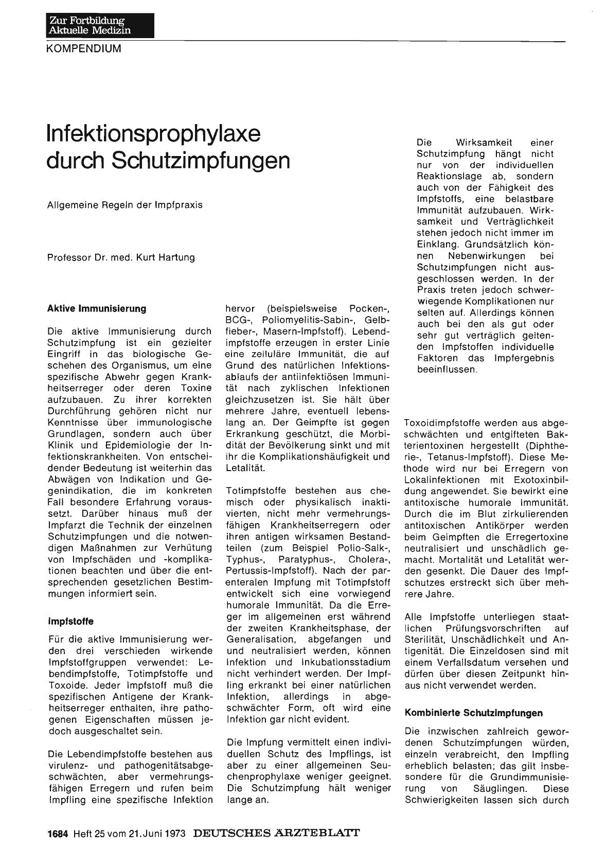 Vorschauseite 1: Infektionsprophylaxe durch Schutzimpfungen: Allgemeine Regeln der Impfpraxis